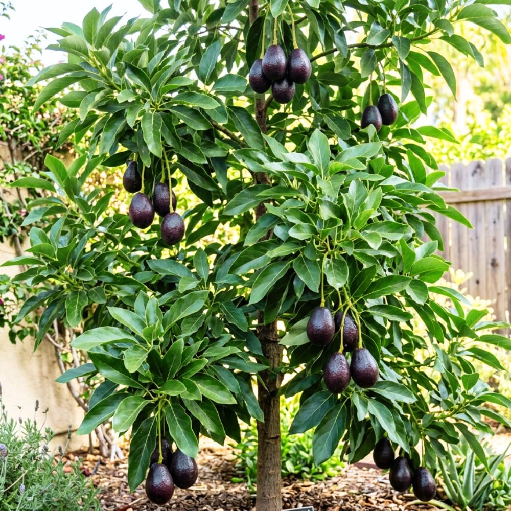 Black Avocado Tree, Avocado Trees Live Plants in 3 Gallon Pot, Fruit Bearing Plant for Outdoor Garden, 1-2 Feet Tall, No CA