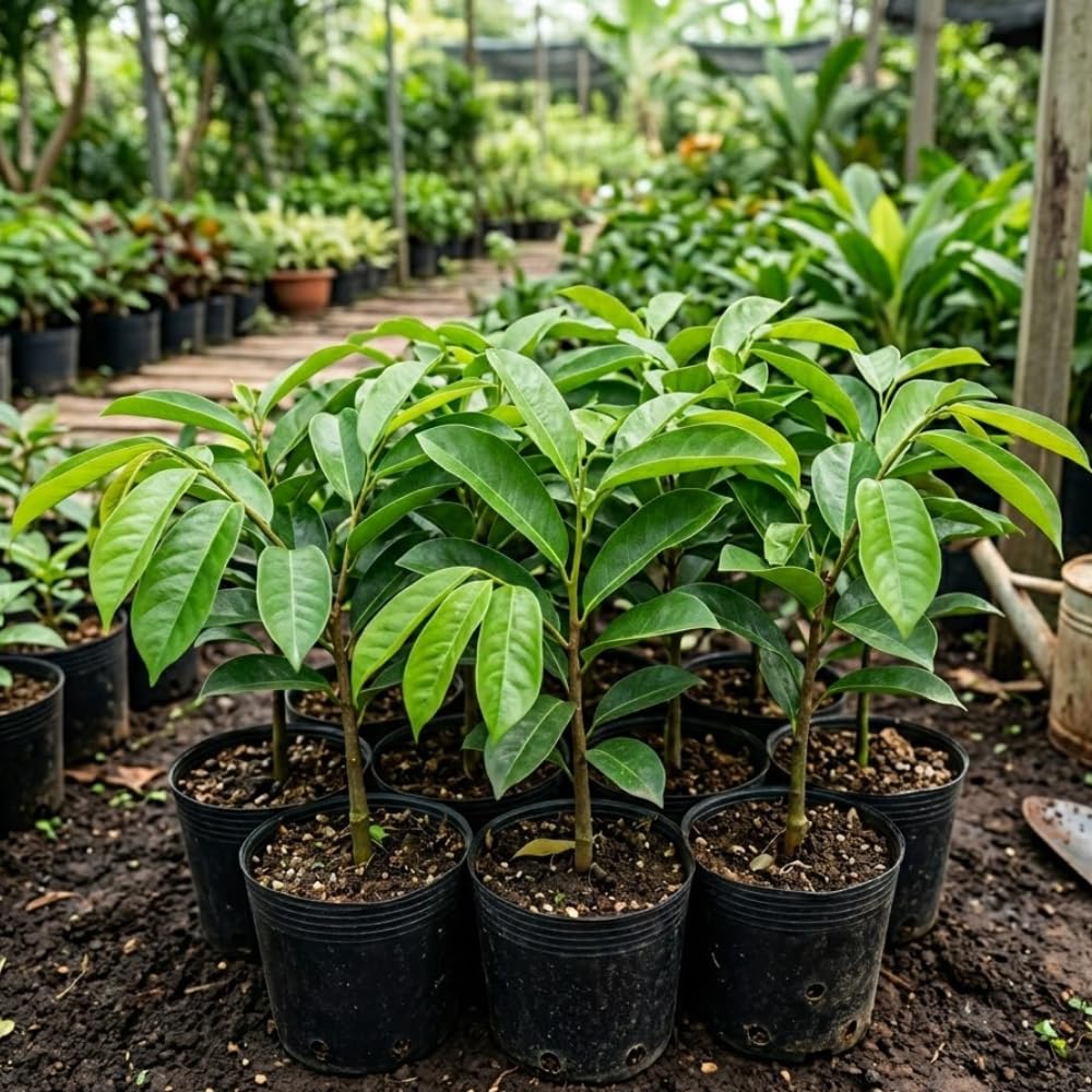 Live Soursop Tree in 3 Gallon Pot, Large Sweet Guanabana Tree from 2 to 3 Feet Height, 2 Year Old, Annona Muricata Guanabana, No Ship to CA