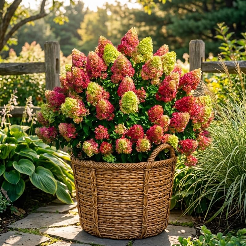 Hydrangea Plant Live for Planting, 6-12" Hydrangea Tree Live Plant, Hydrangeas Bush, Dormant, No Leaf, No Pot (Pink White)