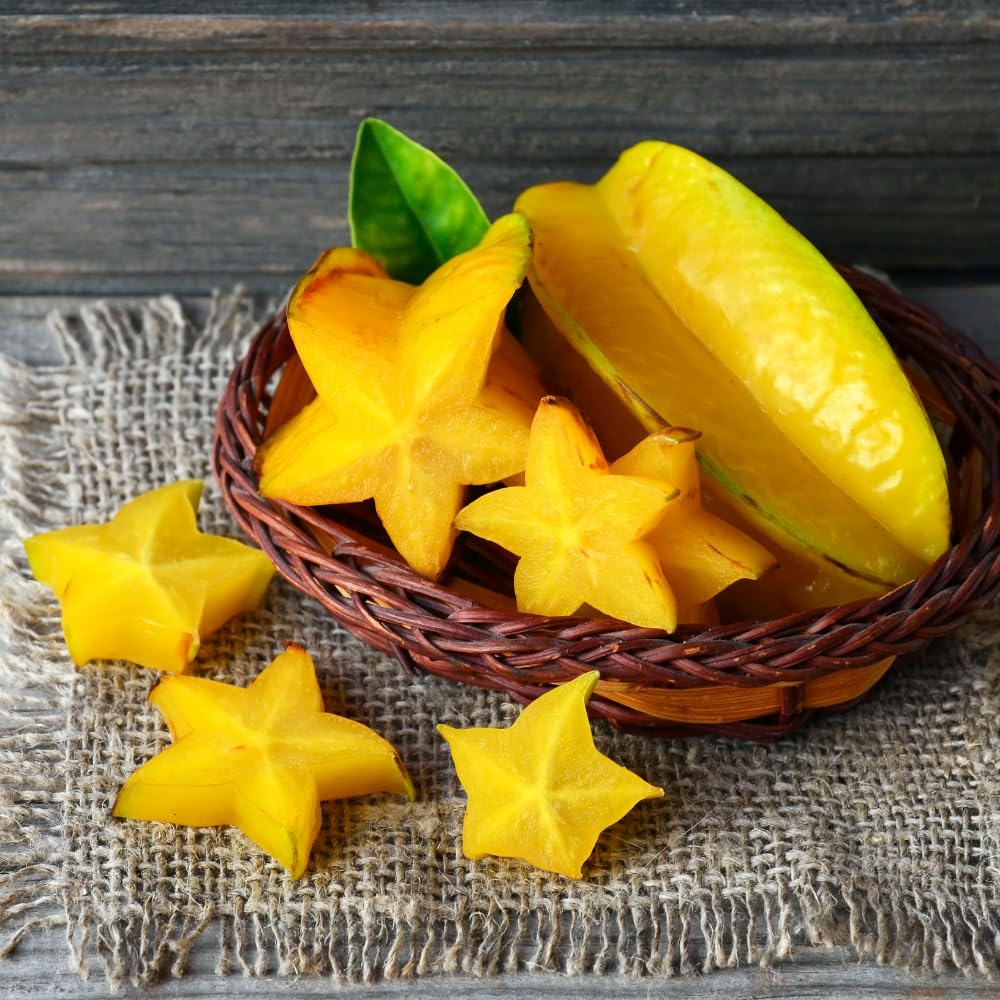 Starfruit Tree Live Plant, Grafted Starfruit Plant Live, 2-3 Feet Tall, Fast Growing Fruit Tree for Patio and Outdoor Garden, No Ship to CA