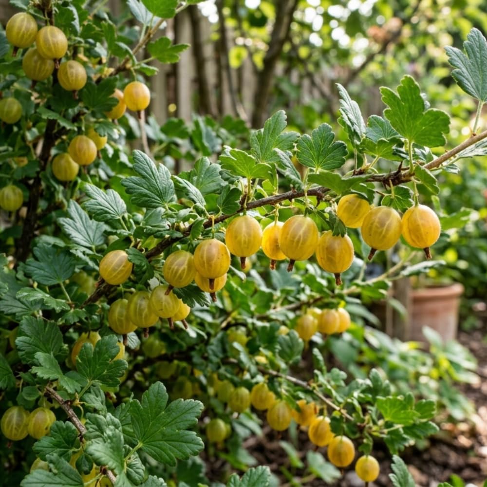Sweet Gooseberry Plant Live, Edible Gooseberries, 5-8 Inch Tall