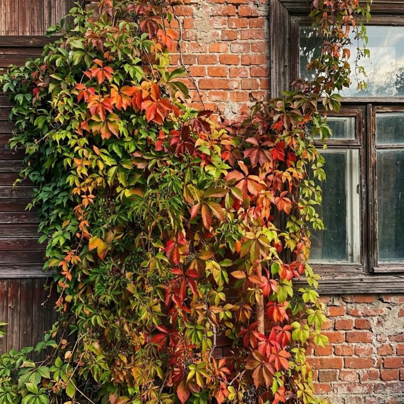 4 Virginia Creeper Live Starter Plants, Red Ivy Climbing Vine