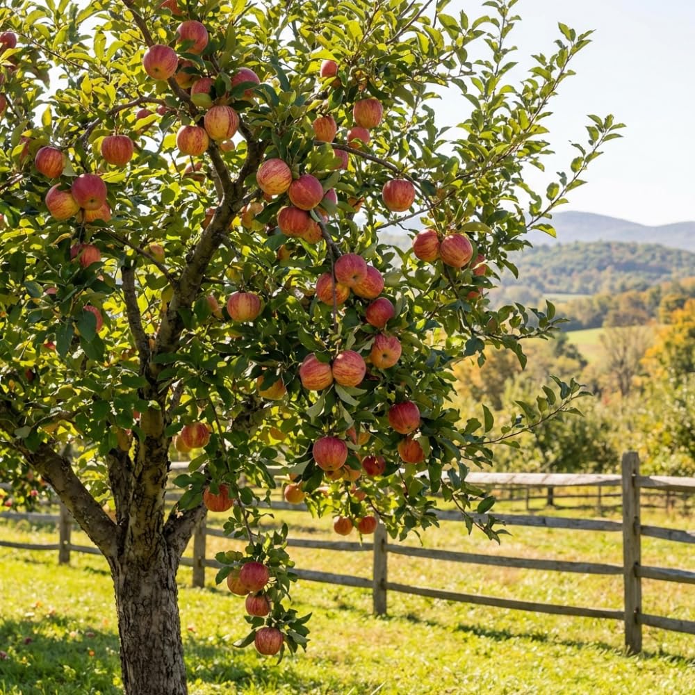 Apple Tree Live Plant, 3 Gallon Pot from 2 to 3 Feet Tall, Apple Trees Live Plants, Fruit Tree for Outdoor Gardening, No Ship to CA (Red)