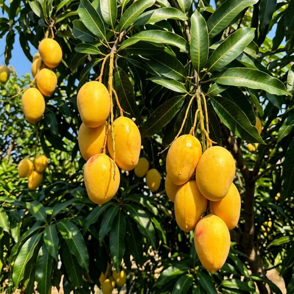 Mango Trees Live Plants, Sweet Mango Tree, 3 Gallon, 2-3 Feet Tall, Tropical Fruit Tree for Outdoor Garden, No Ship to CA