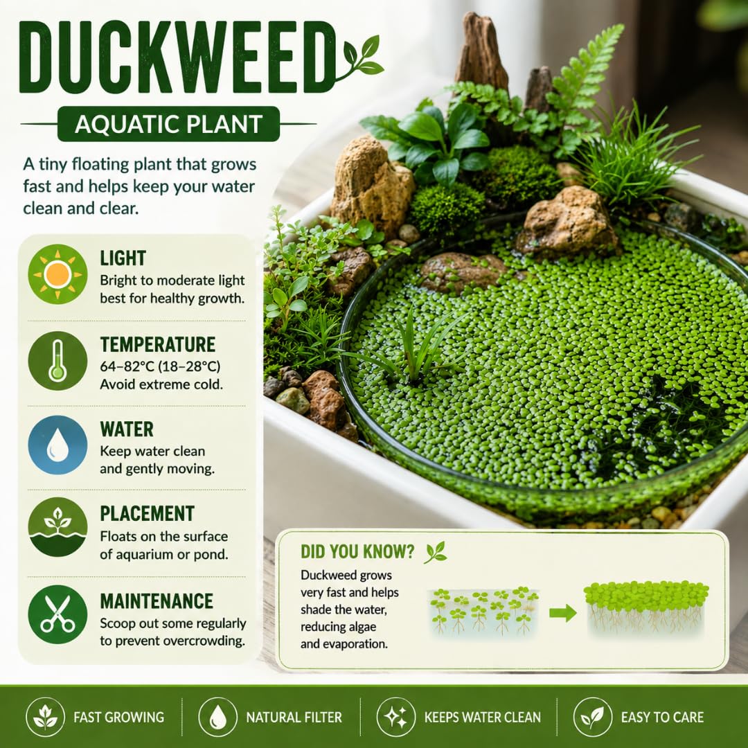 Live Duckweed Aquarium Plants, Freshwater Floating Plant, 4000 Count