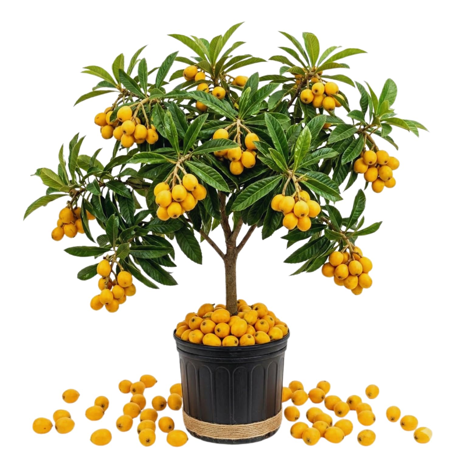 Golden Loquat Tree Plant Live, Loquat Fruit Live Plant, 1 Gallon Pot, Sweet Fruit Garden Outdoor, No Ship to CA