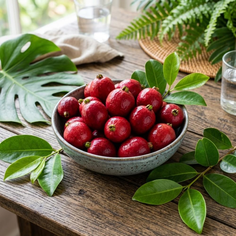 Strawberry Guava Tree Live Plant, Guava Plants Live for Planting, 3 Gallon Pot, 2-3 Feet Tall, Sweet Tropical Fruit Tree for Patio, Backyard and Outdoor Garden, No Ship to CA
