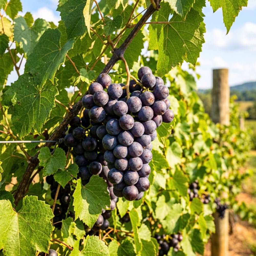 Live Muscadine Grape Tree Plant, 20-24" Tall in 1 Gallon Pot, Sweet Purple Grapes Fruit Tree, Hardy Fruit Vine for Outdoor Growing, No Ship to CA