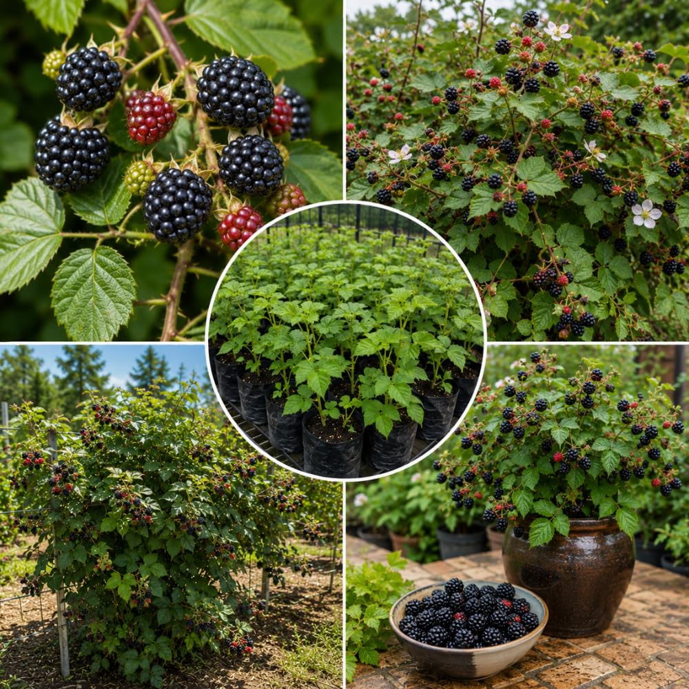 BlackBerry Live Plant, BlackBerry Fruit Tree, 4-8 Inch Tall