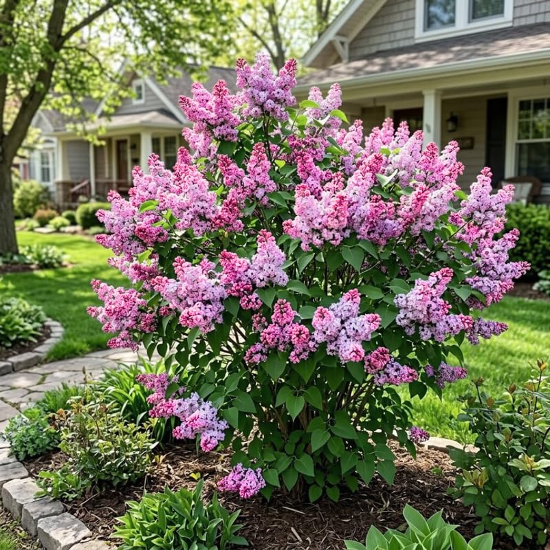 Pink Lilac Live Plant, Syringa Flowering Shrub, 6"+ Tall