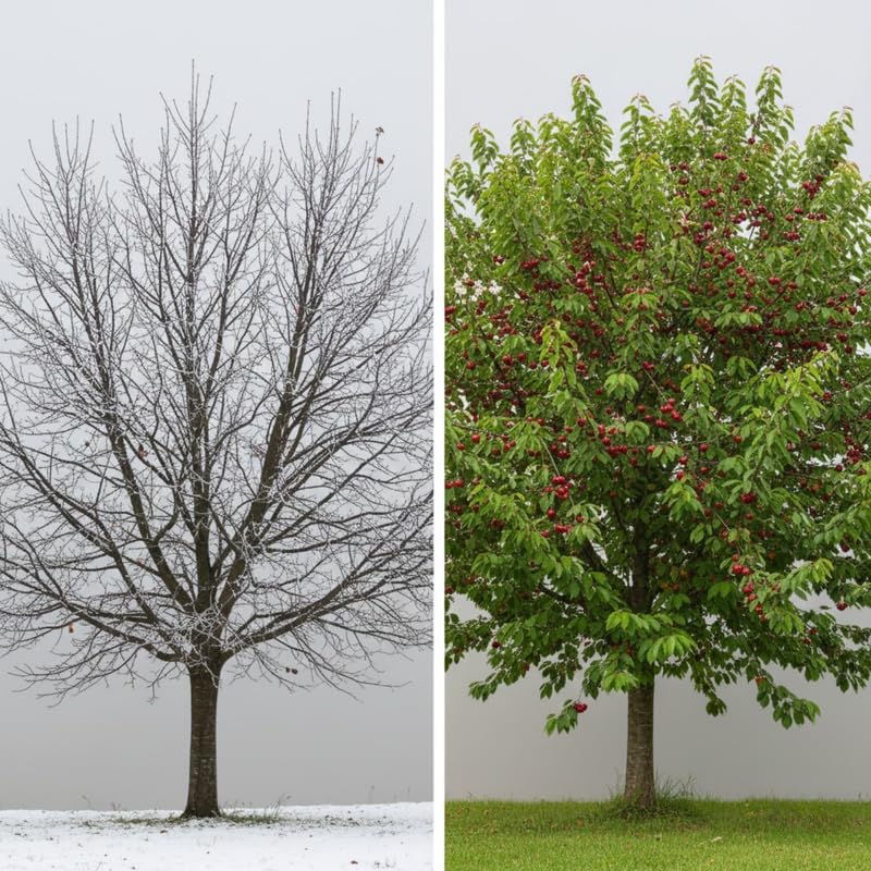 Black Cherry Tree 1-2 Feet, Sweet Cherry Plant Live, Hardy Fruit Trees for Containers or Landscape Planting, Bare Roots