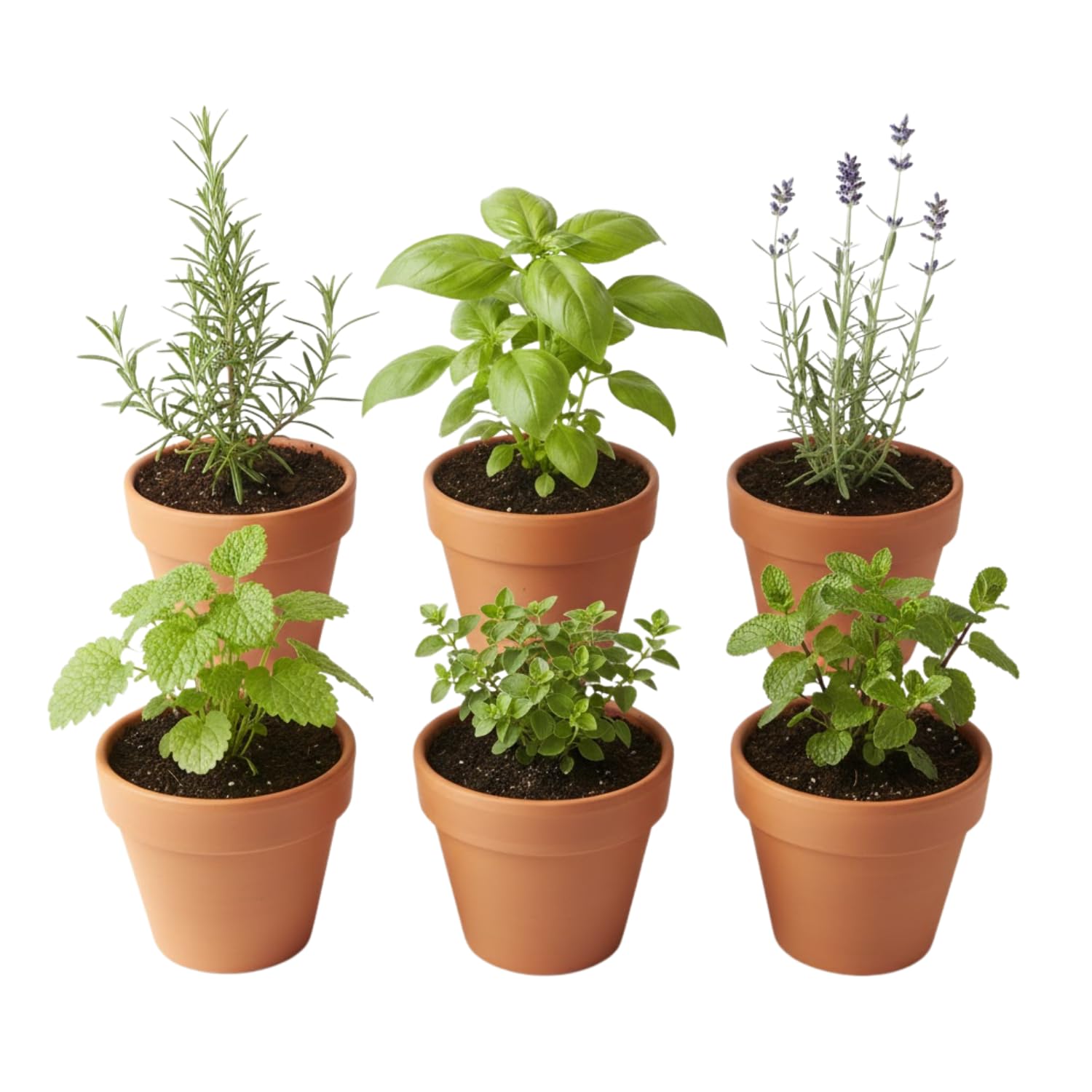 4 Mix Herb Plants Live, Edible and Fragrant Herb Assortment 4-8'' Tall (Lemon Balm, Mint, Rosemary, Other Assorted Herbs), Fresh Herbs for Containers and Gardens, No Pot