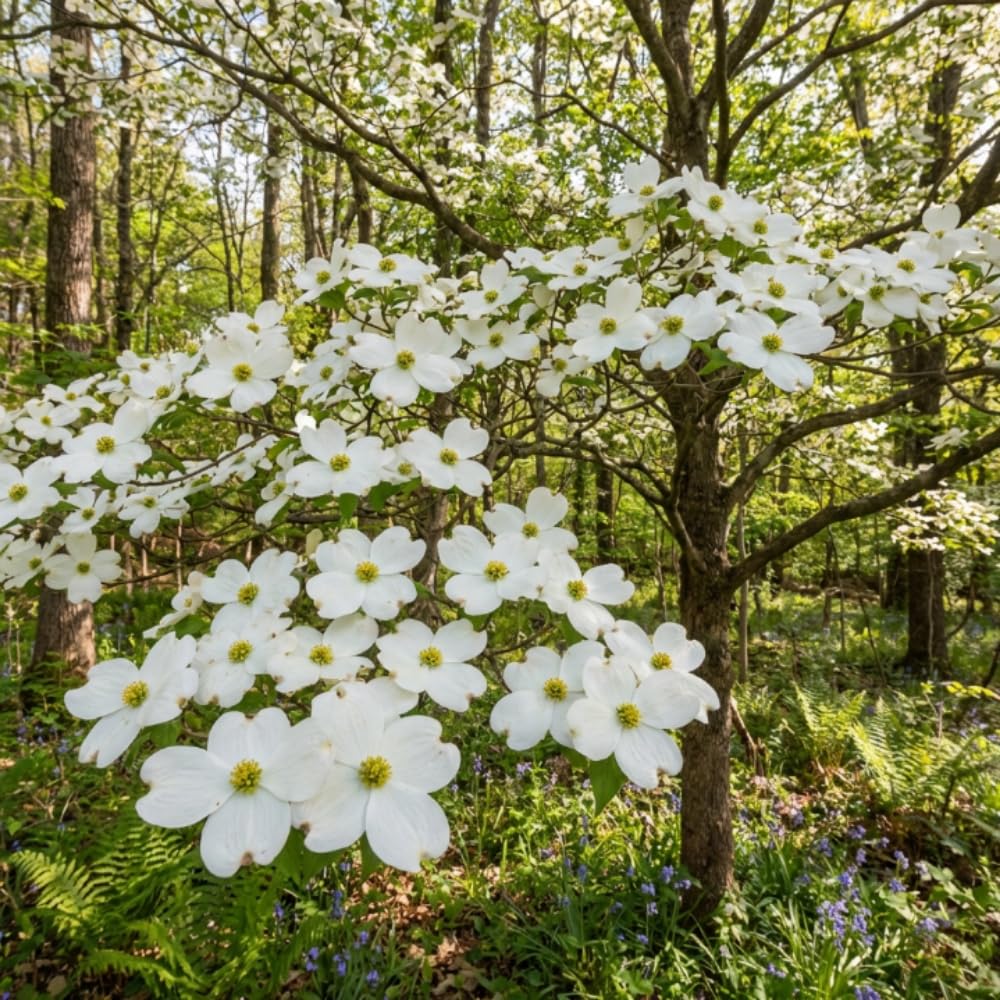 Set 2 Dogwood Bare Root Plants, Flowering Dogwood Tree Live Plant, 12-18 Inches Tall, Spring Blooms, Flowering Ornamental Tree for Outdoor Garden