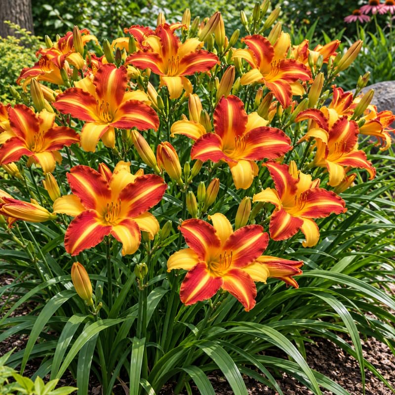 1 Daylily Plant Live Bare Root, Orange Yellow Lily Flowers