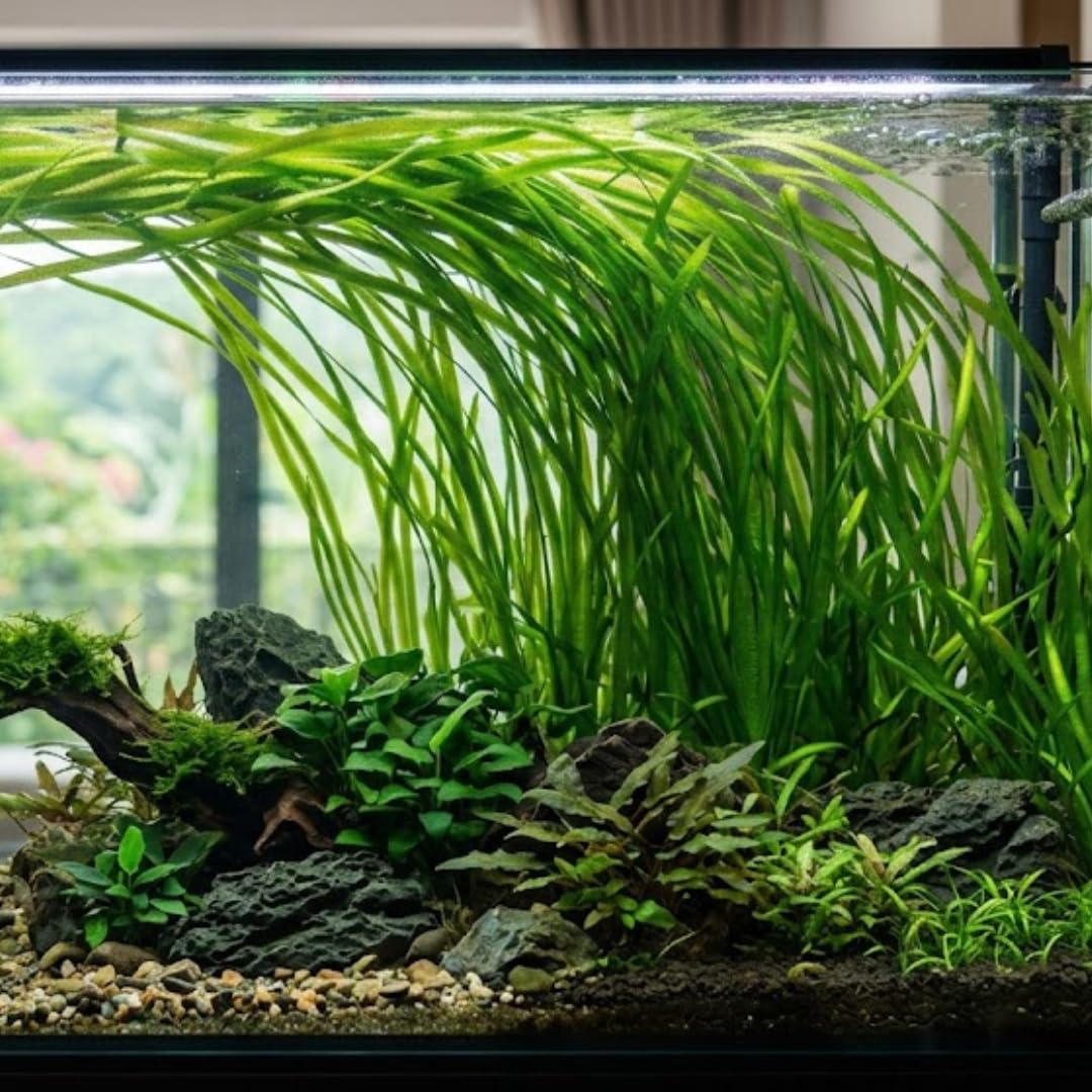 3 Jungle Val Live Plants, Green Aquarium Plants for Aquascaping