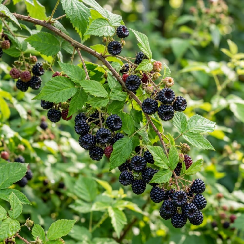 Black Raspberry Plant Live, Outdoor Garden Berry Plant, 4-8 Inch Tall