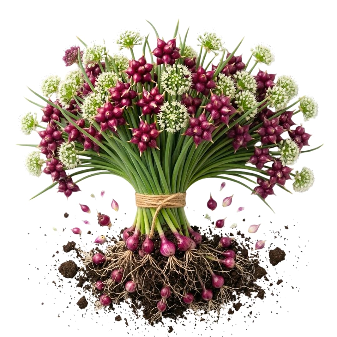 Set 10 Live Walking Onion Bulbs, Heirloom Perennial Onion Bulbs for Gardens