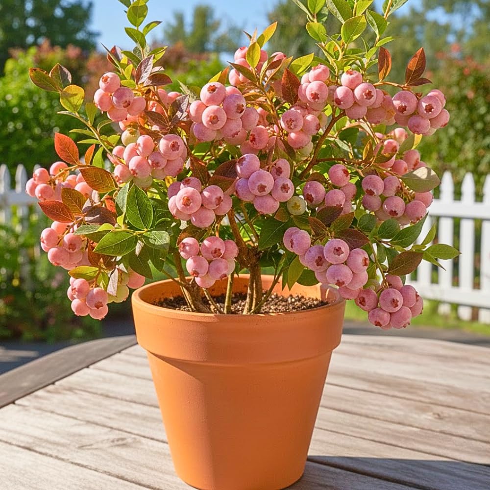 Pink Lemonade Blueberry Bushes Live Plant, Blueberry Plants Live for Planting, Pink Fruit Tree, 1 Feet Tall in 1 Gallon Pot, Outdoor Gardening, No Ship to CA