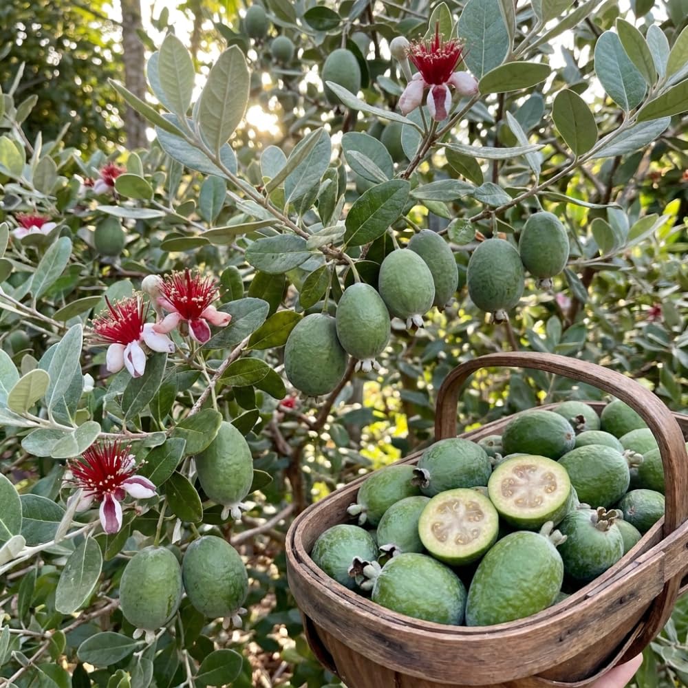 Pineapple Guava Tree Live Plant, Sweet Edible Fruit Tree, Fully Rooted Guava Plant, 2-3' Tall in 3 Gallon Pot for Outdoor Garden Ready, No Ship to CA