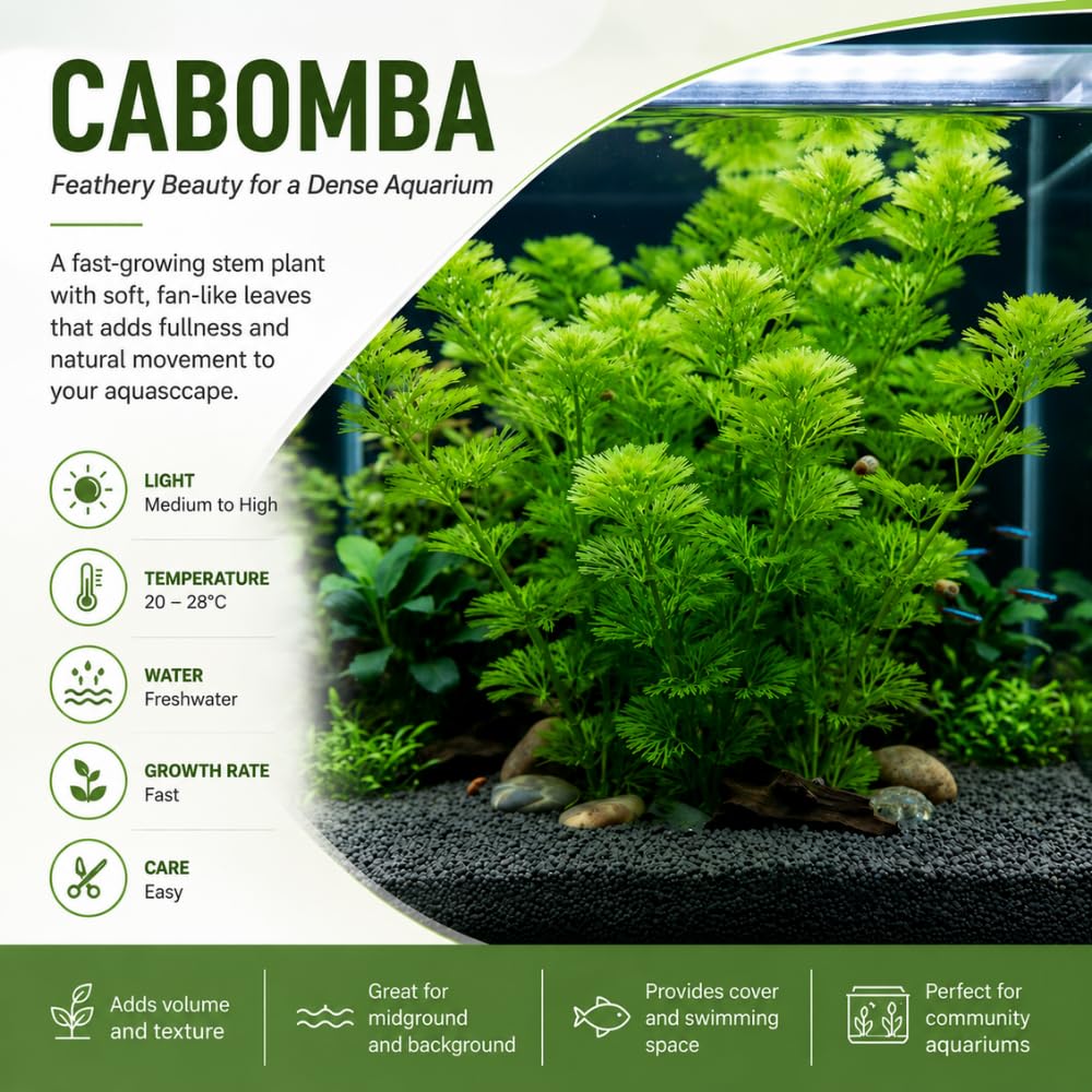 Green Cabomba Live Aquarium Plant, 1 Bundle, Freshwater Plant