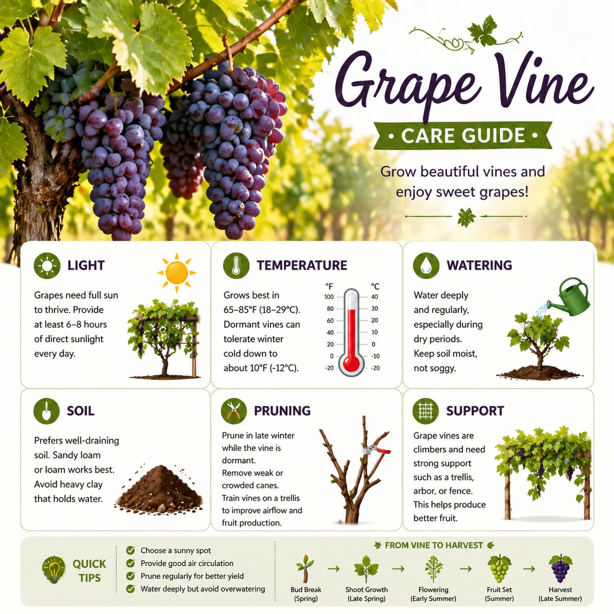 Dark Grape Plant Live, Sweet Grapes Vines, 6 Months Old, Sweet Grape Fruit Tree for Planting 4-8'' Tall