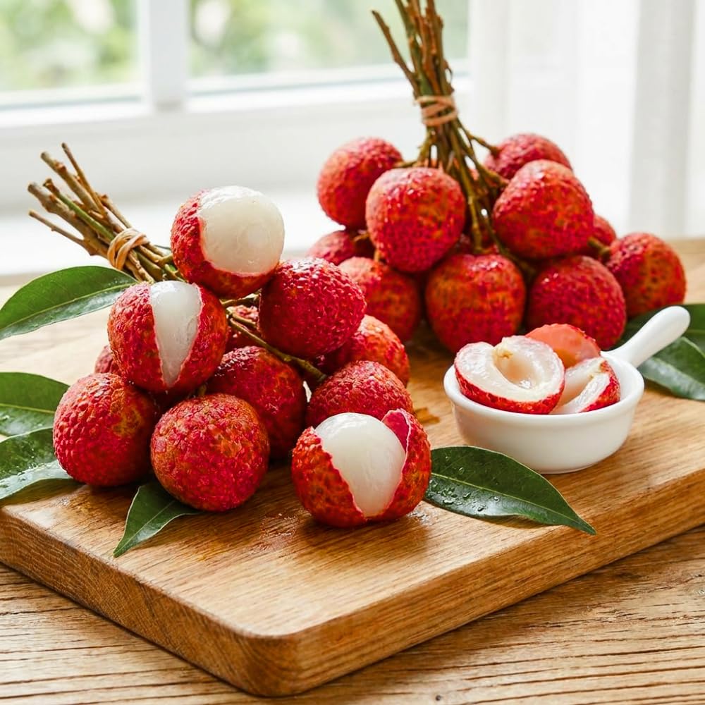 Sweetheart Lychee Fruit Tree, Lychee Tree Live Plant, Perennial Tropical Fruit Trees for Oudoor Garden, 3 to 4 Feet Tall, 3 Gallon Pot, No Ship to CA