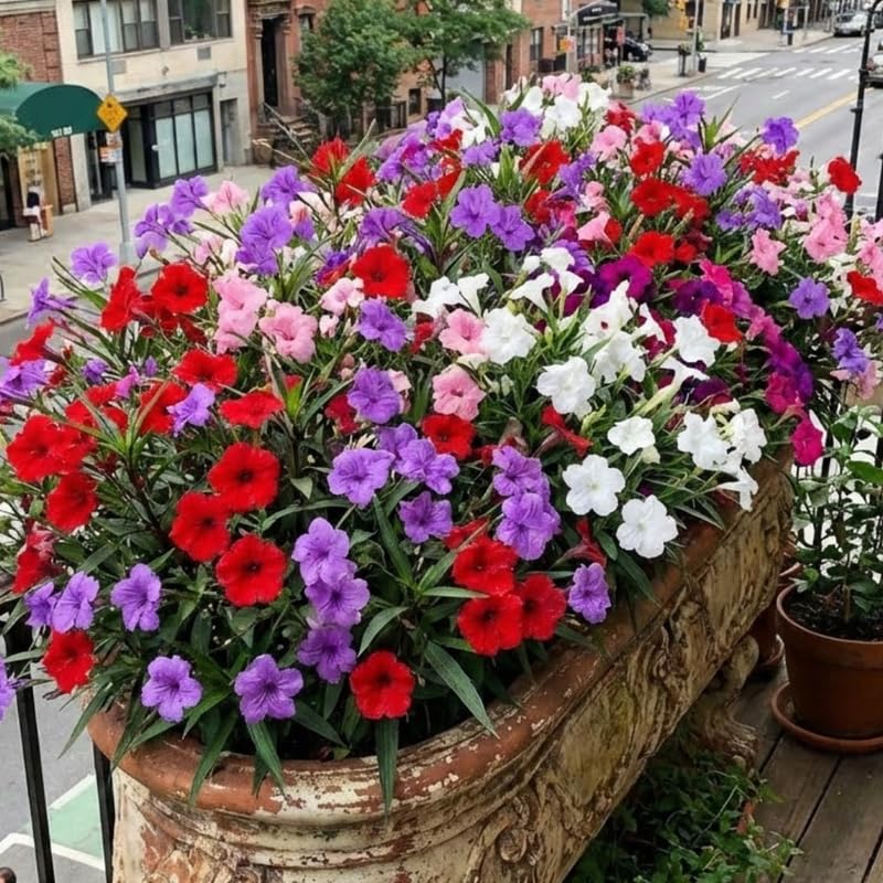 Set 6 Random Mexican Petunia Plants Live, Perennial Outdoor Growing, Startrer Size 4-6" in Tall, Long Blooming Season, Landscapes, Borders, Ground Cover