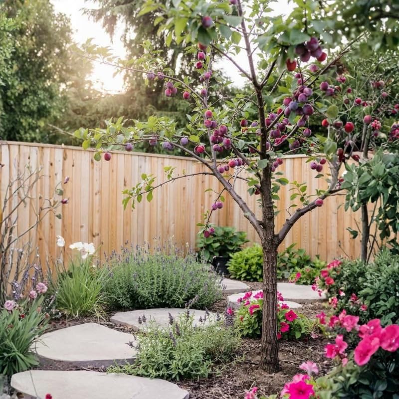2-3 Years Old Plum Tree Live Plant, Well Rooted Red Plum Seedlings, Containers or Garden Beds Growing, 2-3 Feet Tall (Cherry Plum)