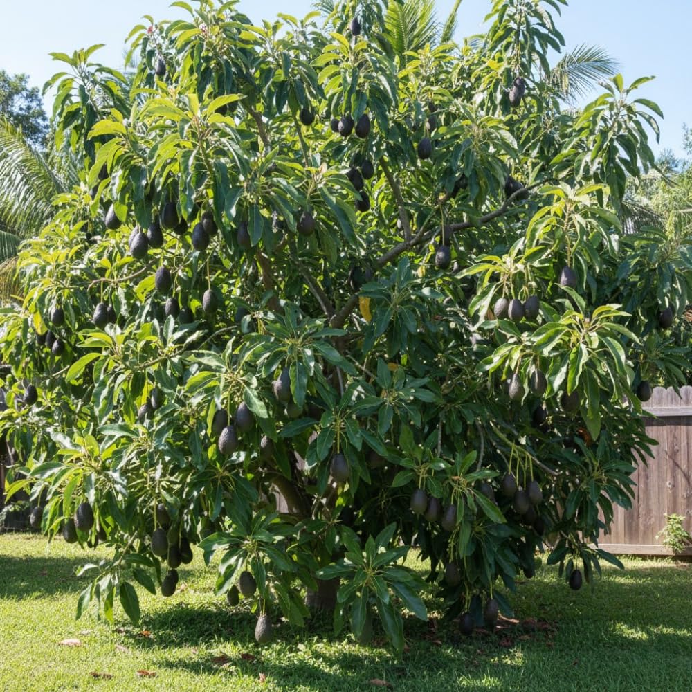 Avocado Tree Live Plant, Black Avocado Plants Live in 3 Gallon Pot, Cold Hardy Fruit Tree for Outdoor Planting