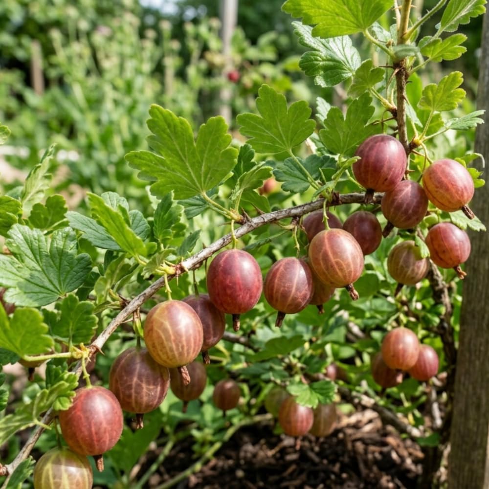 Jeanne Gooseberry Live Plant, Fruit Shrub, 5-8 Inch Tall