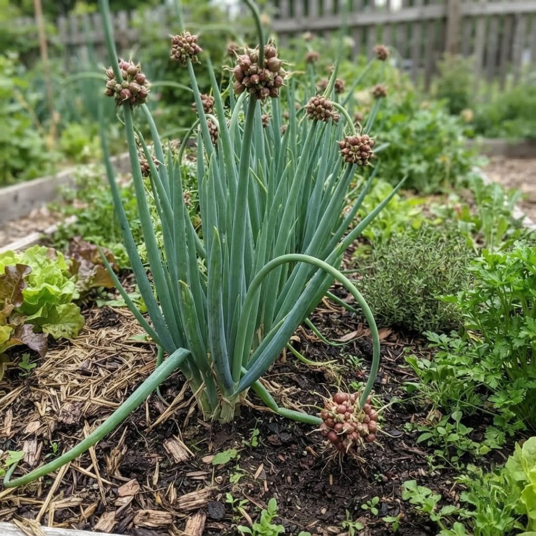 5 Egyptian Walking Onion Live Plants, Perennial Garden Onions