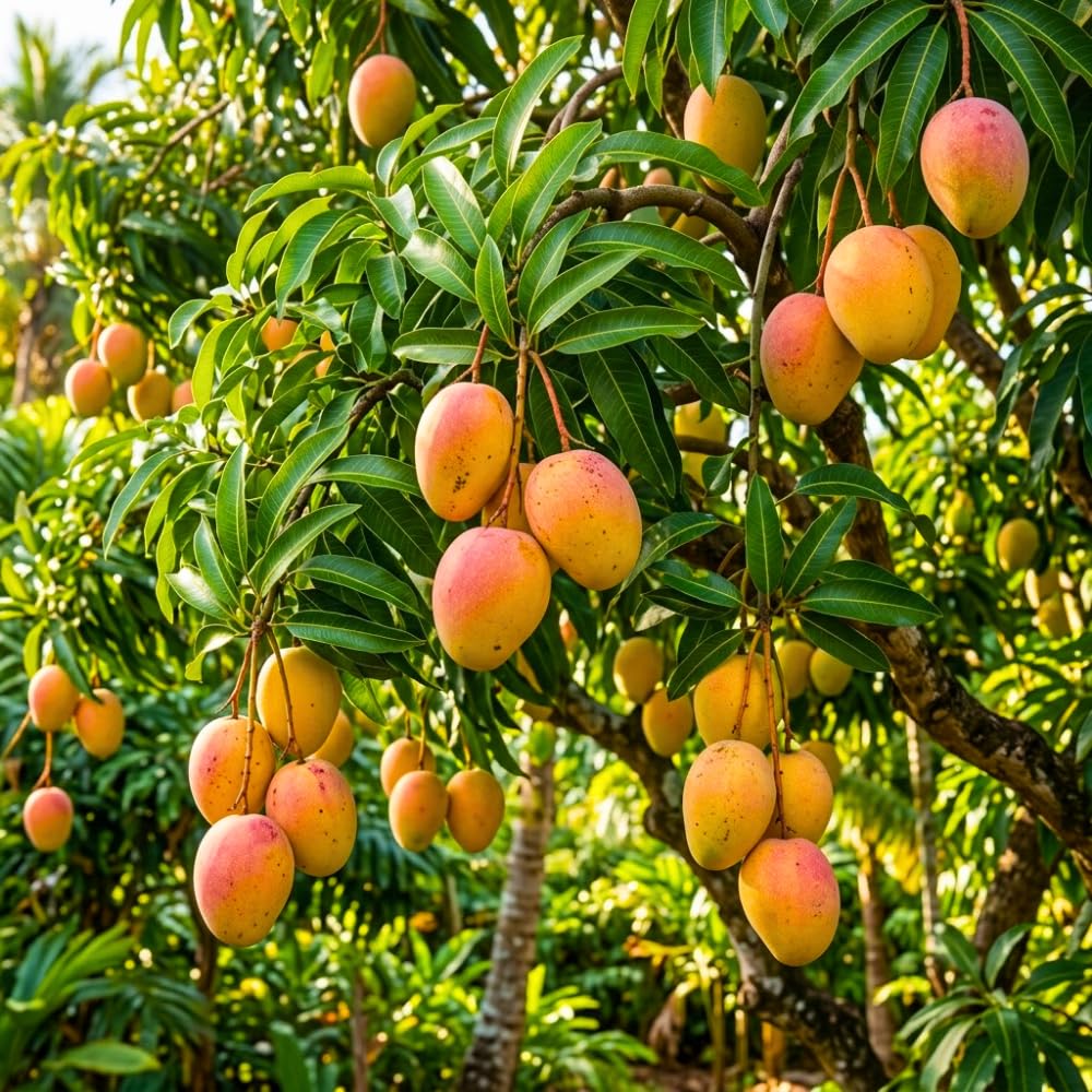 Mango Trees Live Plants, Glenn Mango Tree, 3 Gallon, 2-3 Feet Tall, Tropical Fruit Tree for Outdoor Garden, No Ship to CA