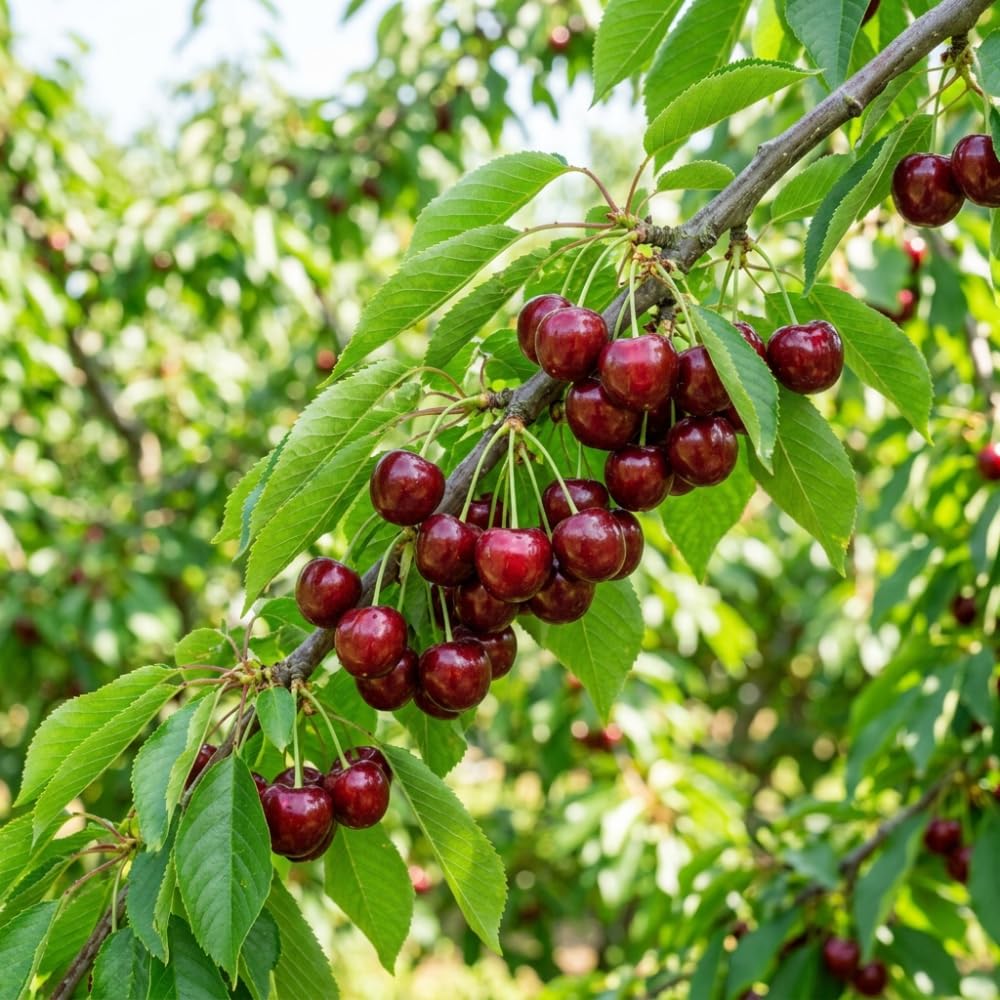 Cherry Trees Live Plants, Sweet Black Cherry Tree, Well Rooted in 3 Gallon Pot, 3-4 Feet Tall, Hardy Cherry Fruit Tree Live Plant for Outdoor Garden, No Ship to CA