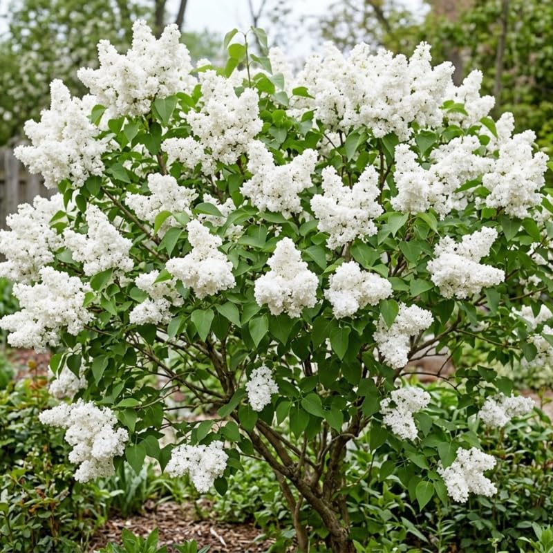 White Lilac Live Plant, Fragrant Flowering Shrub, 8-12" Tall