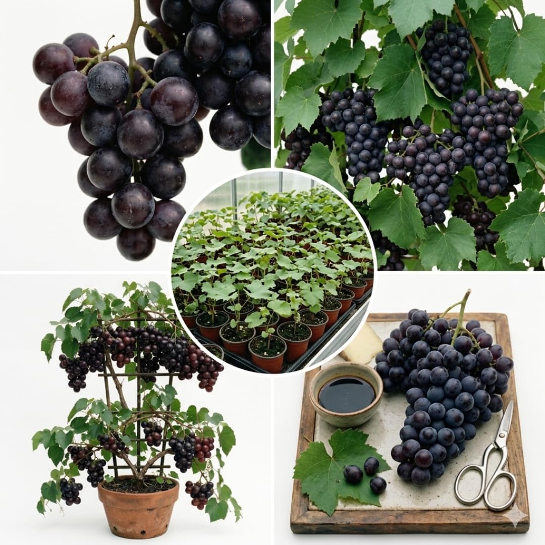 Live Muscadine Grape Vine Plant, Hardy Sweet Fruit Vine, 20–24 Inches Tall in 1 Gallon Pot for Outdoor Garden Growing, No Ship to CA