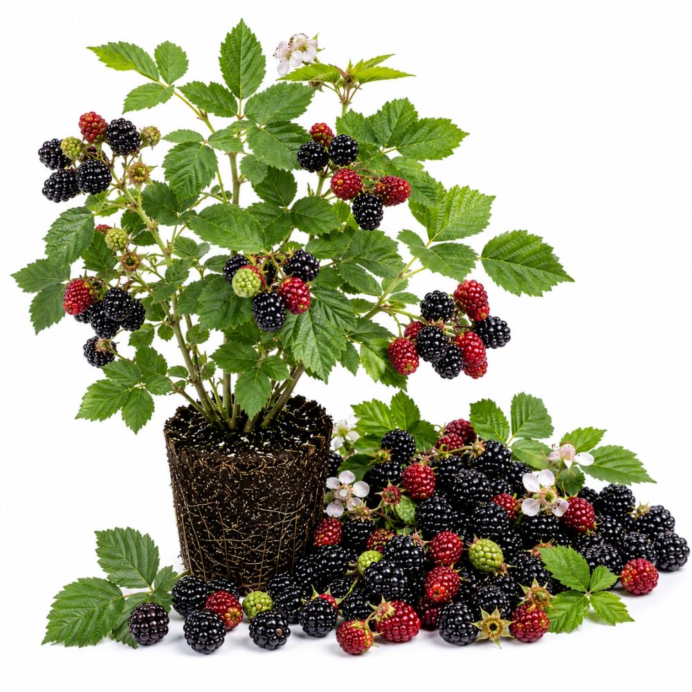 BlackBerry Live Plant, BlackBerry Fruit Tree, 4-8 Inch Tall