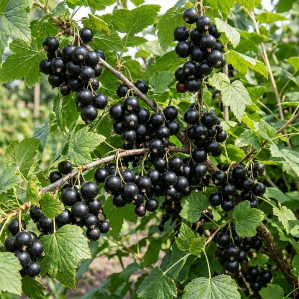 Hardy Consort Black Currant Plant Live for Planting, 6-12 Inch Tall