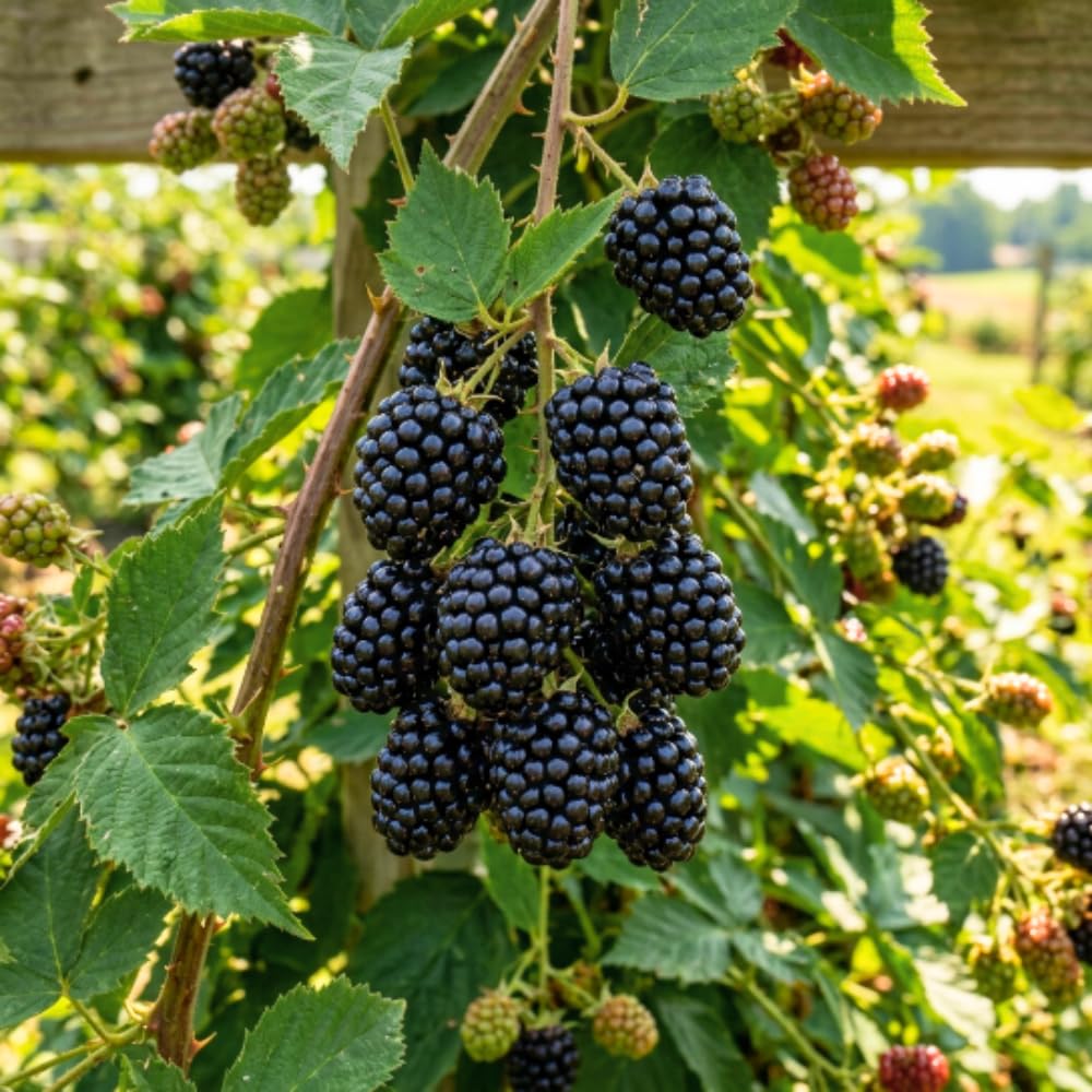 BlackBerry Bush Plant Live, Sweet Black Berry Bush, 4-8 Inch Tall