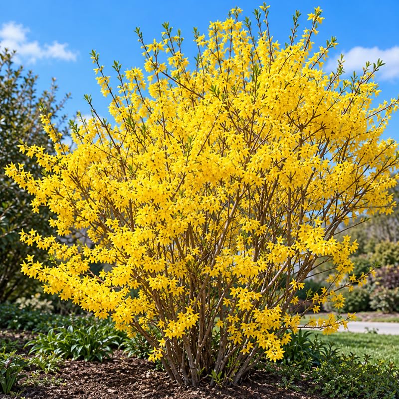 24 Forsythia Plants Live Cuttings, 6-8", Yellow Flowering Stem