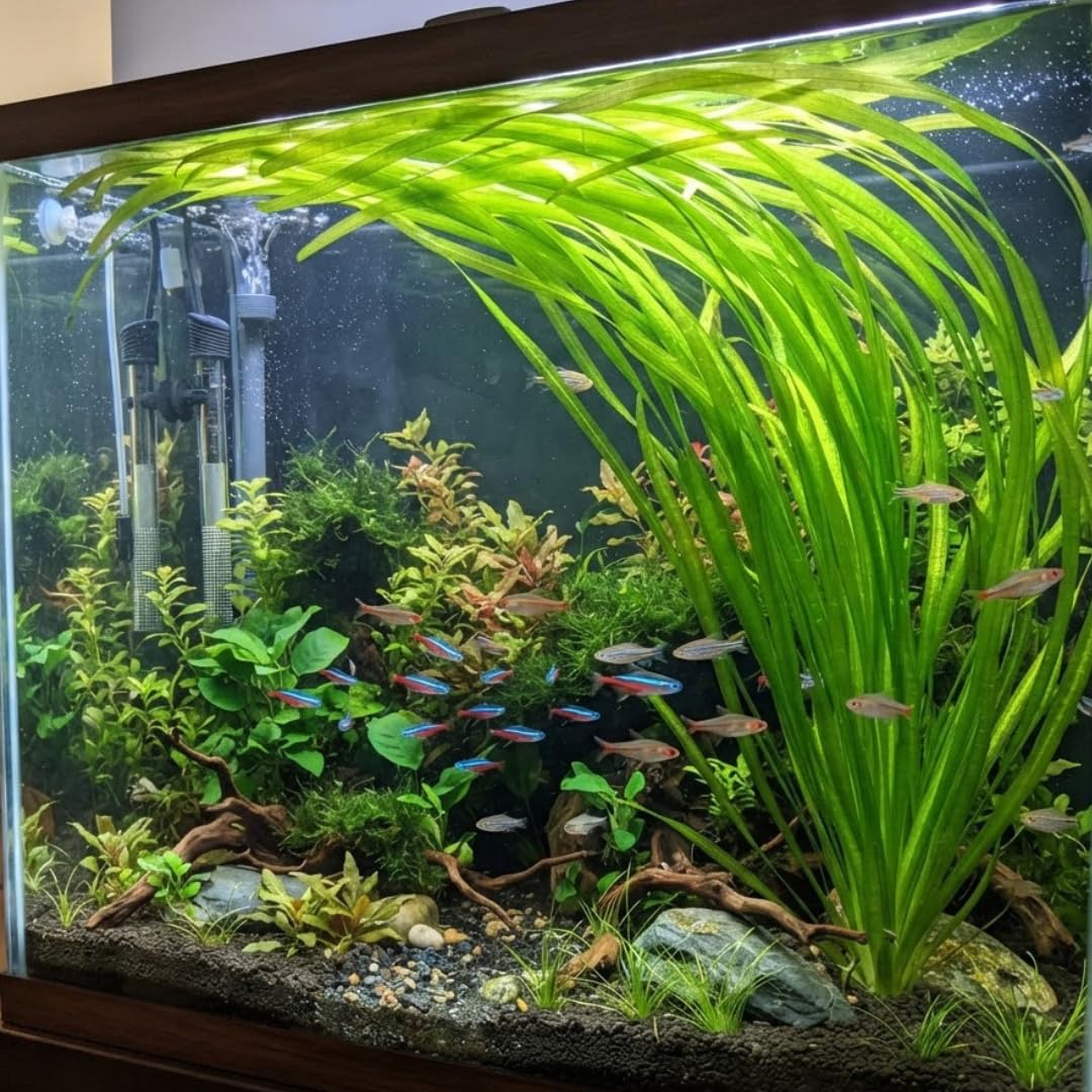 3 Jungle Val Live Plants, Green Aquarium Plants for Aquascaping