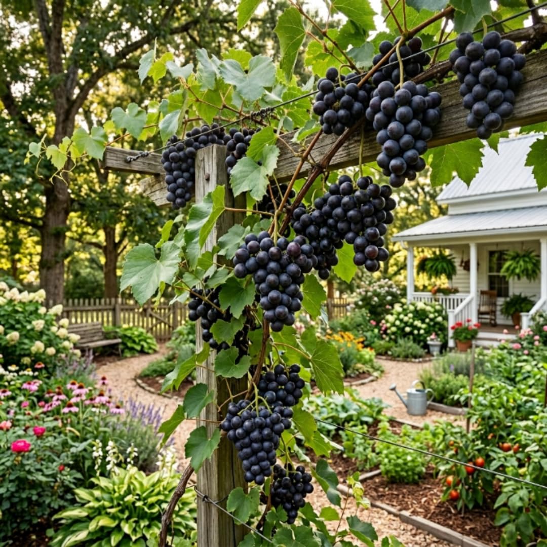 Muscadine Grape Vines Live Plants, Grape Plants Live for Planting, 1 Gallon Pot, 20-24 Inc Tall, Sweet Grapes for Patio and Outdoor Garden, No Ship to CA