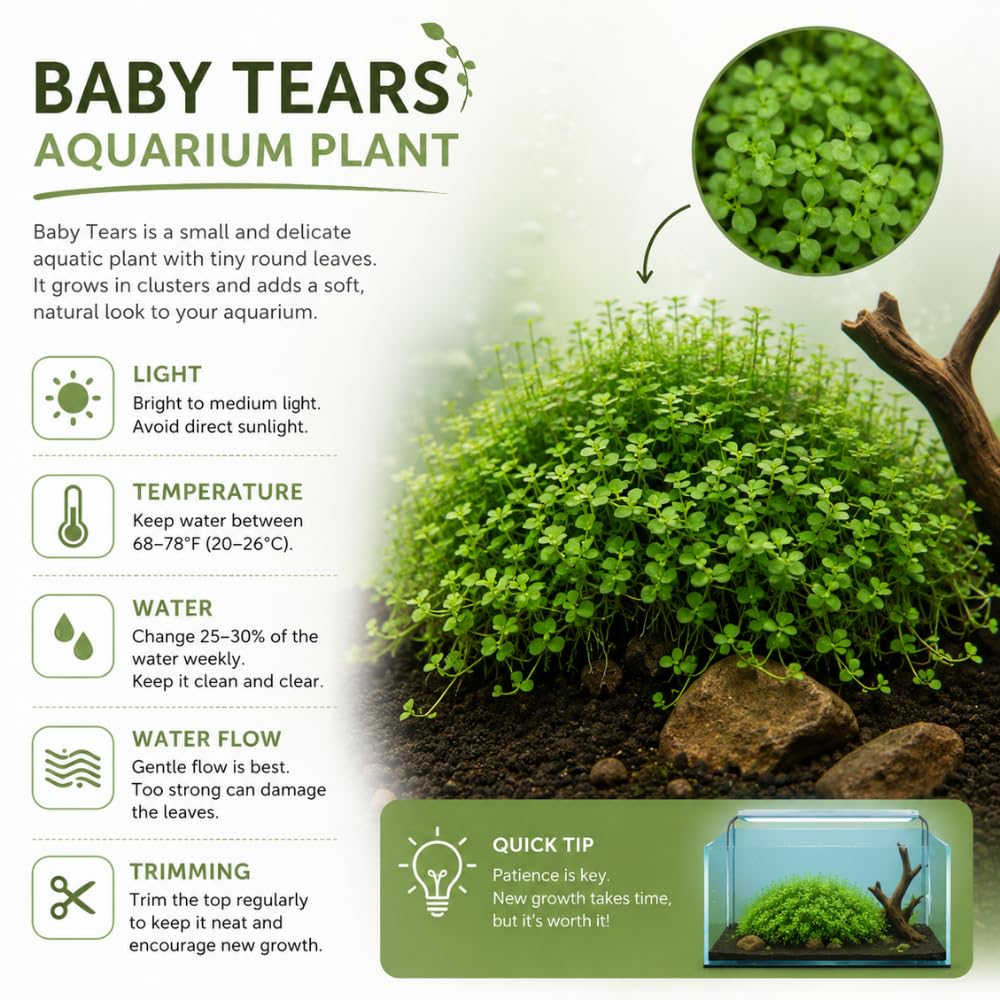 Big Baby Tears Live Aquatic Plant, 1 Portion, Freshwater Plant