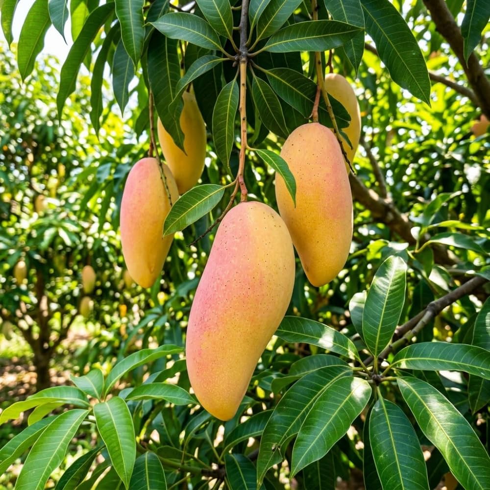 Mango Trees Live Plants, Thai Elongated Mango Tree, 3 Gallon, 2-3 Feet Tall, Tropical Fruit Tree for Outdoor Garden, No Ship to CA
