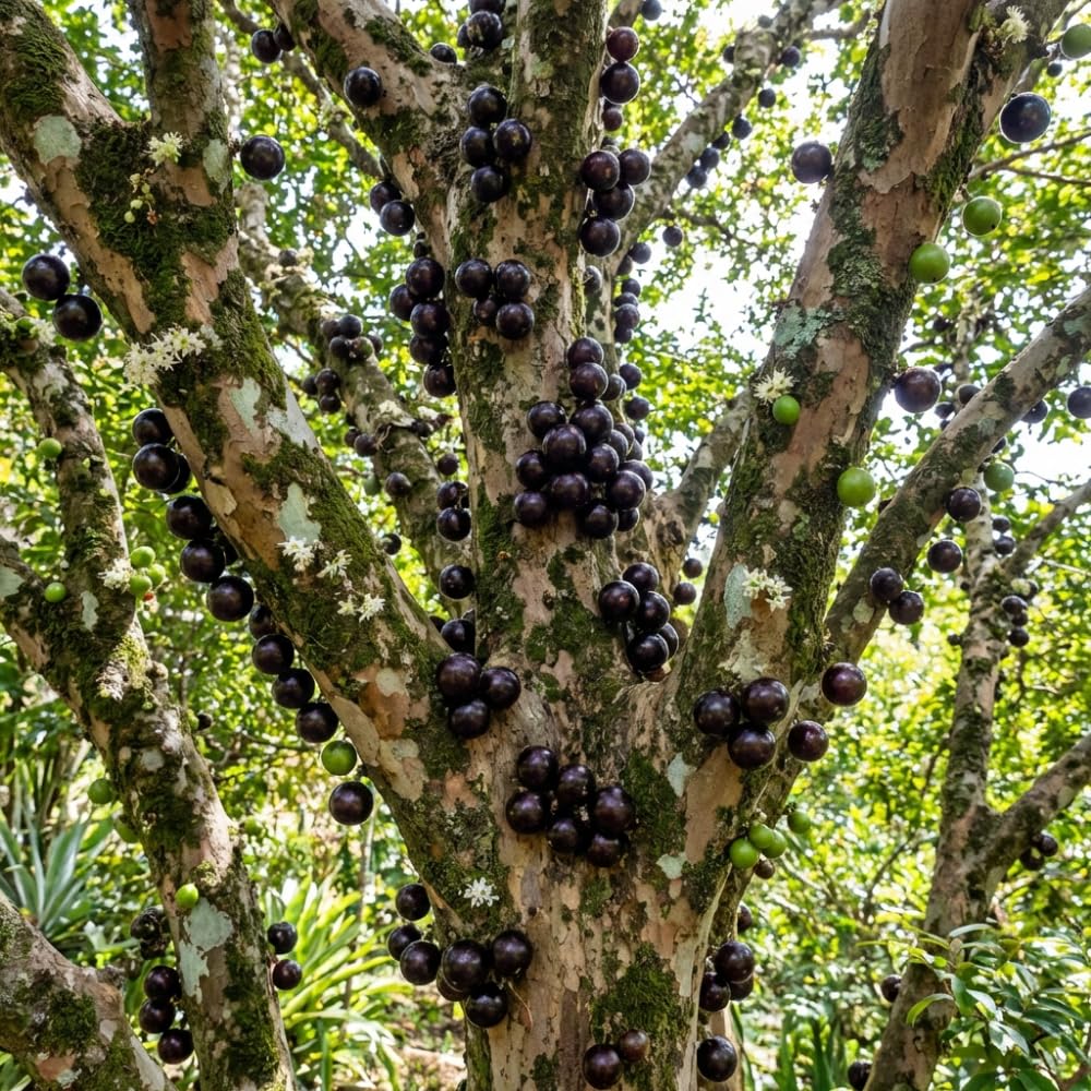 Jaboticaba Tree Live Plant, Jaboticaba Fruit Tree, Well Rooted, 2-3 Feet Tall, Black Grape Fruits for Edible Garden and Container