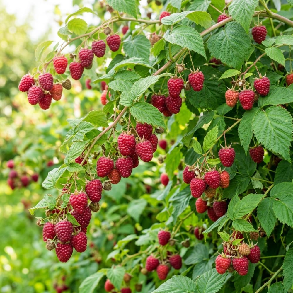 Red Live Raspberry Plant, Outdoor Garden Berry Plant, 4-8 Inch Tall