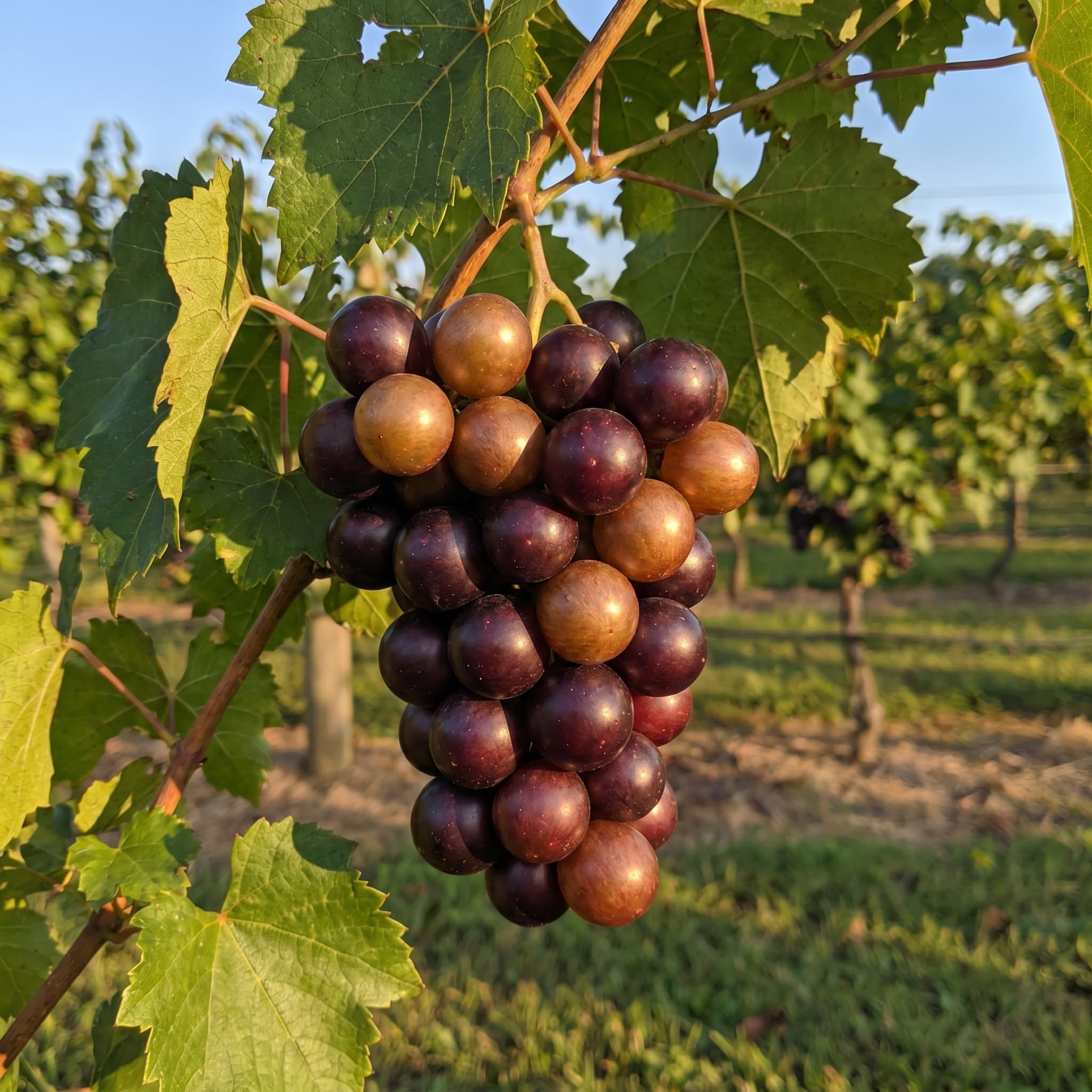 Purple Muscadine Grape Vine Live Plant, Sweet Grape for Trellis 20-24 Inches in Gallon Pot, Hardy Live Fruit Vine for Patio, Container and Backyard Gardens