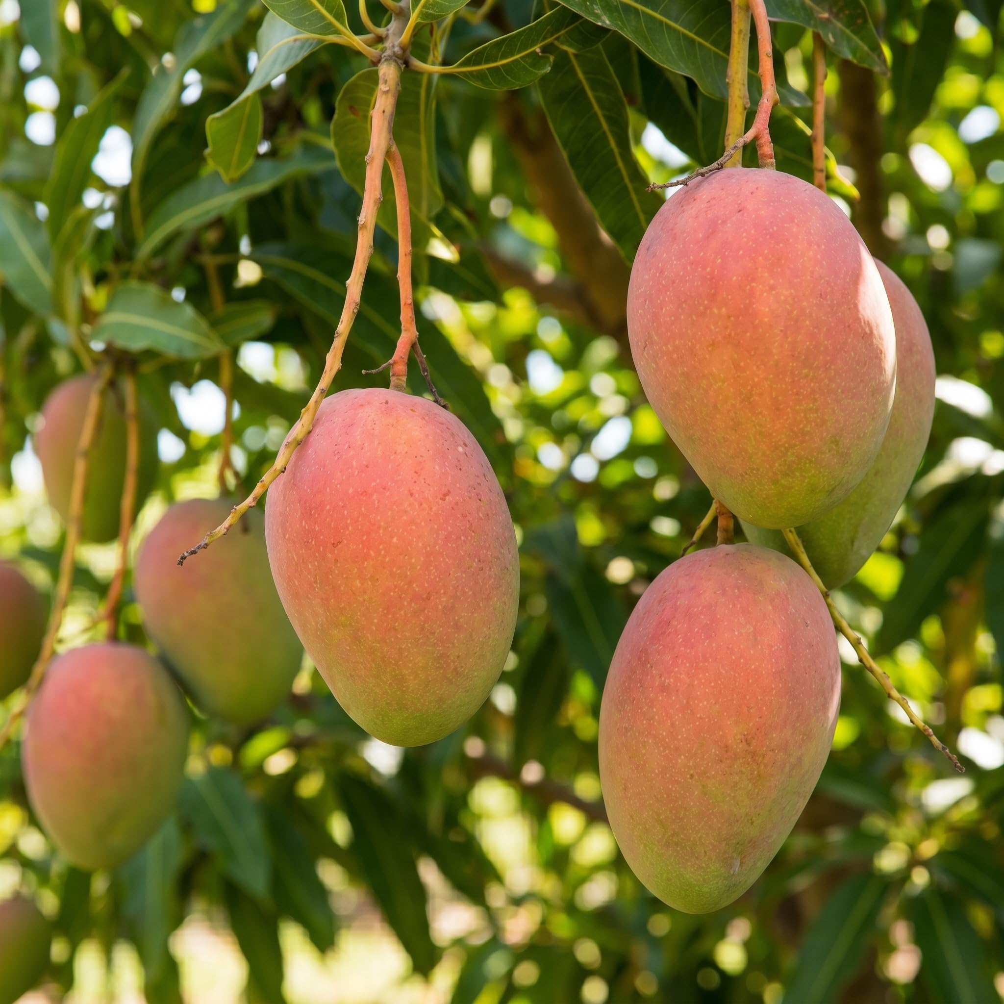 Mango Tree Live Plant 2.5-3 Ft Tall, Tropical Fruit Tree for Garden Planting, Outdoor Mango Plant in 5 Gallon Pot, No Ship to CA (Kent Mango)