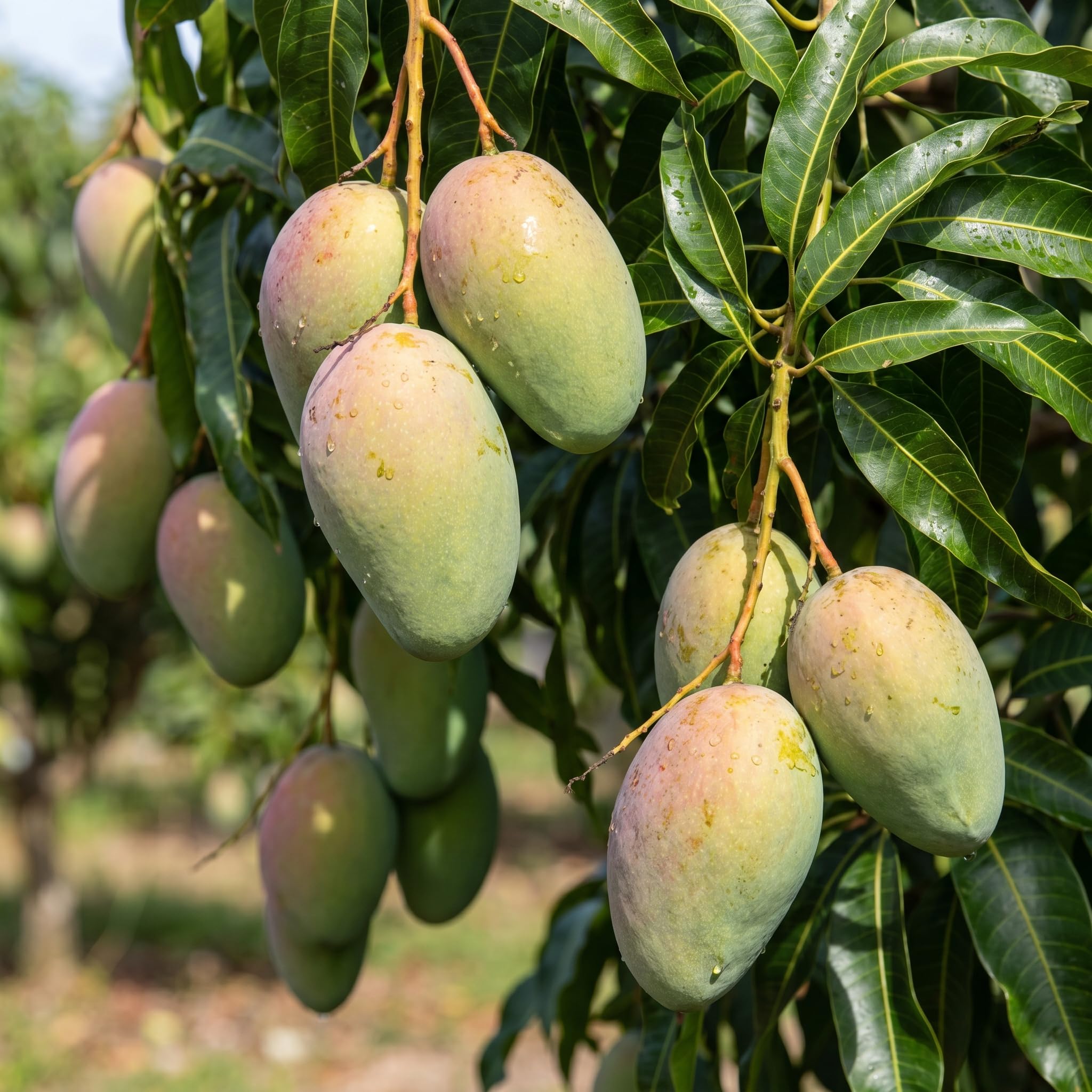 Mango Tree Live Plant 2.5-3 Ft Tall, Tropical Fruit Tree for Garden Planting, Outdoor Mango Plant in 5 Gallon Pot, No Ship to CA (Kent Mango)