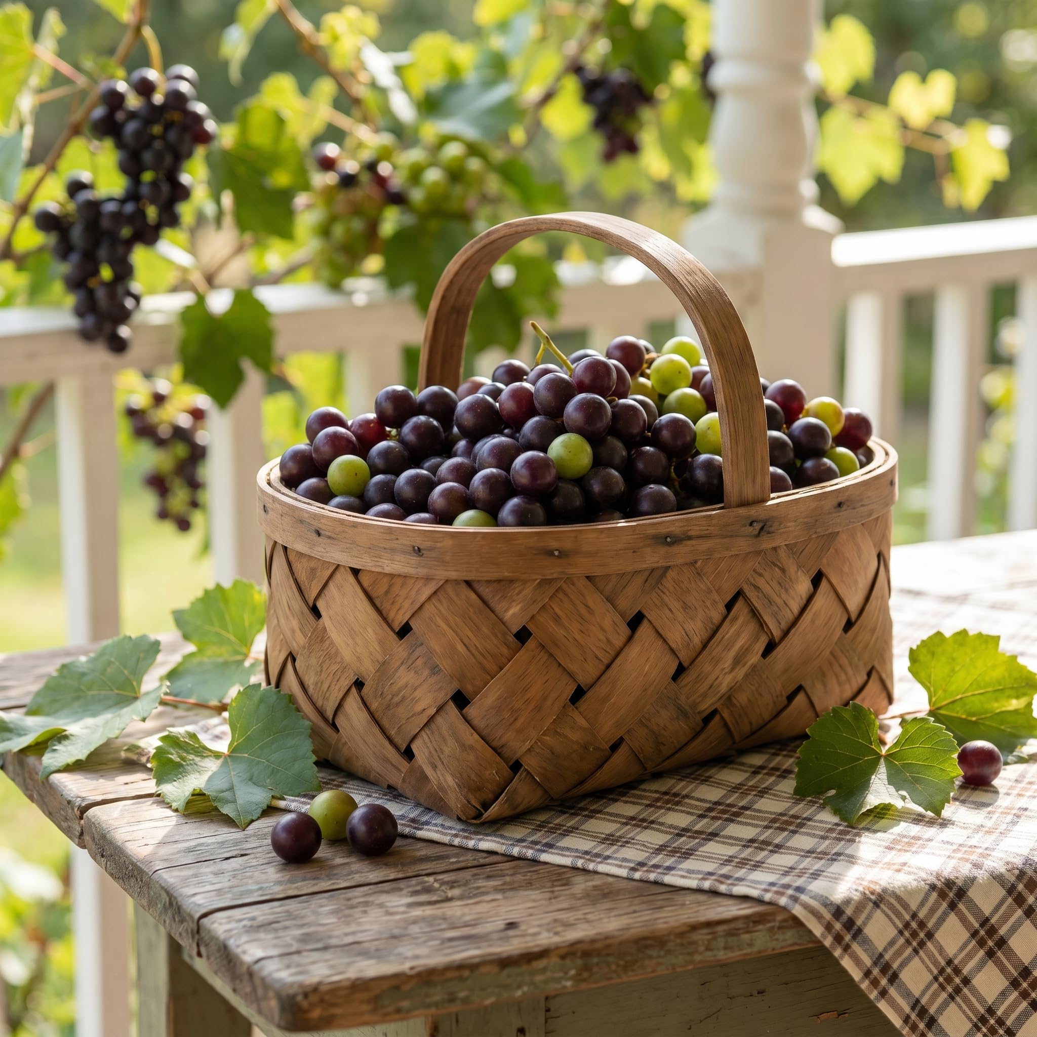 Muscadine Grape Plant in 1 Gal Pot, 20–24" Tall, Live Grape Fruiting Vine for Patio, Containers and Backyard, Hardy Outdoor Vine, No CA