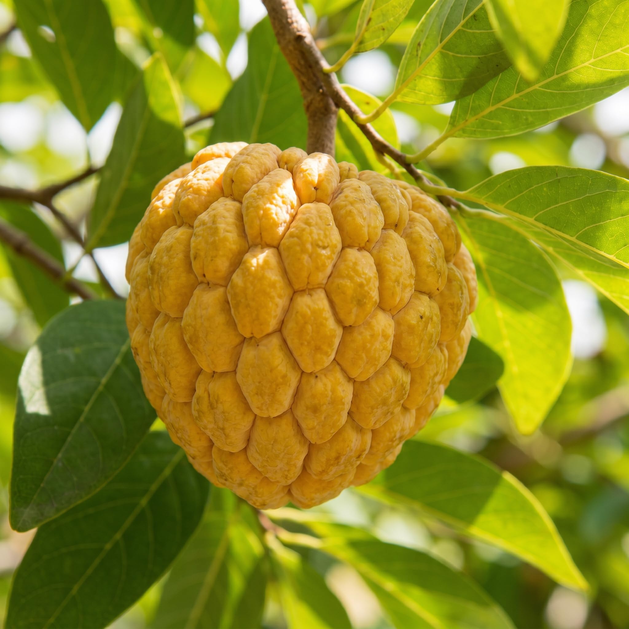 Sugar Apple Tree 2-3 Feet Tall in 3 Gallon Pot, Sweet Tropical Fruit Tree, Backyard and Container Planting, No CA (Yellow Sugar Apple)